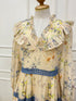 Ladies Vintage Frill Layered V-Neck Long Sleeves Sundress